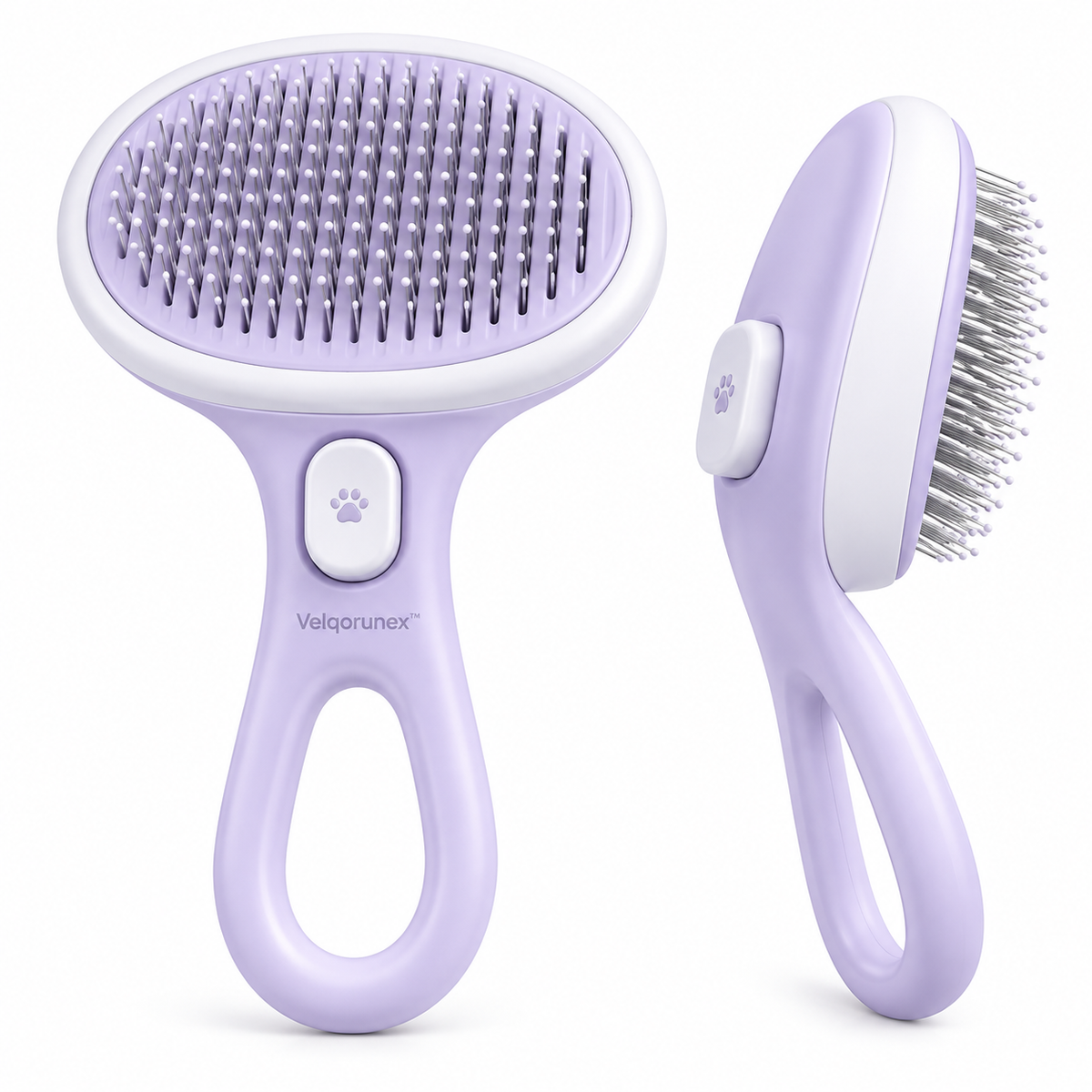 Lilac oval slicker brush product views