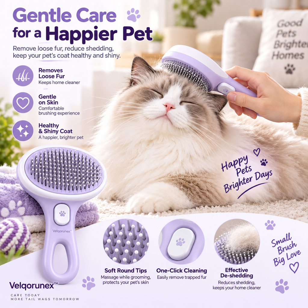 Velqorunex™ Lilac Cloud Oval Slicker Brush lifestyle illustration