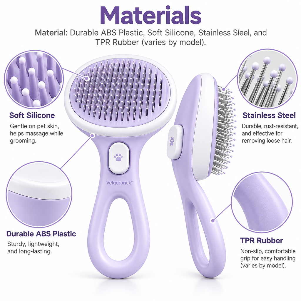 Velqorunex™ Lilac Cloud Oval Slicker Brush materials illustration