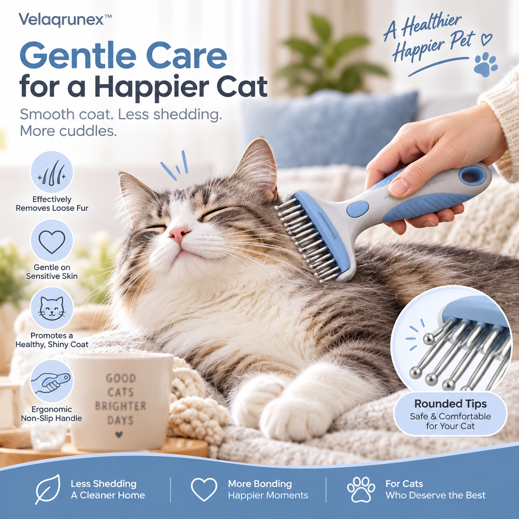 Velqorunex™ Skyline Wide-Head Grooming Rake lifestyle