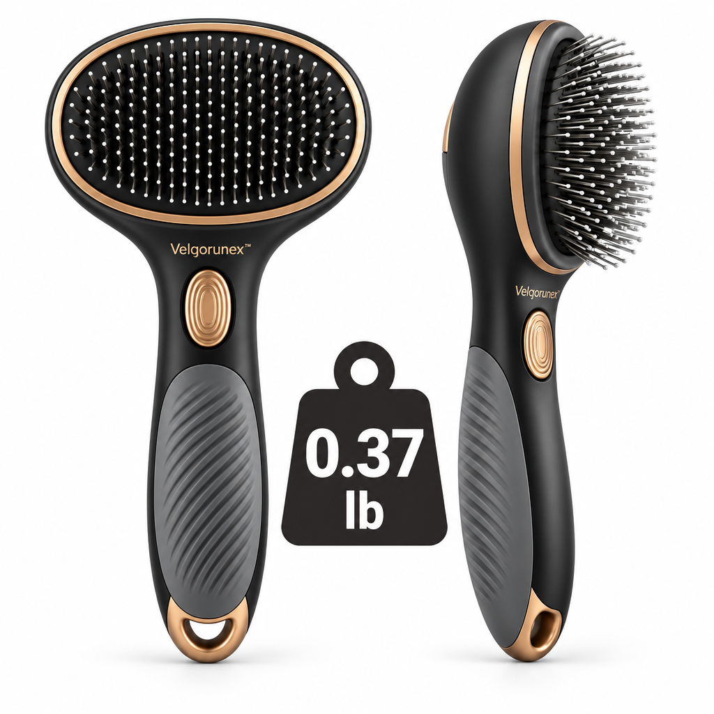 Velqorunex™ Midnight Gold Oval Slicker Brush weight