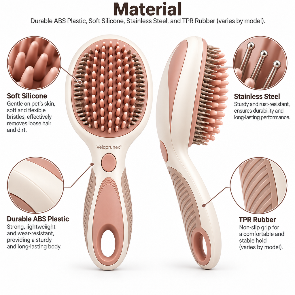 Velqorunex™ Rosewood Oval Grooming Brush materials
