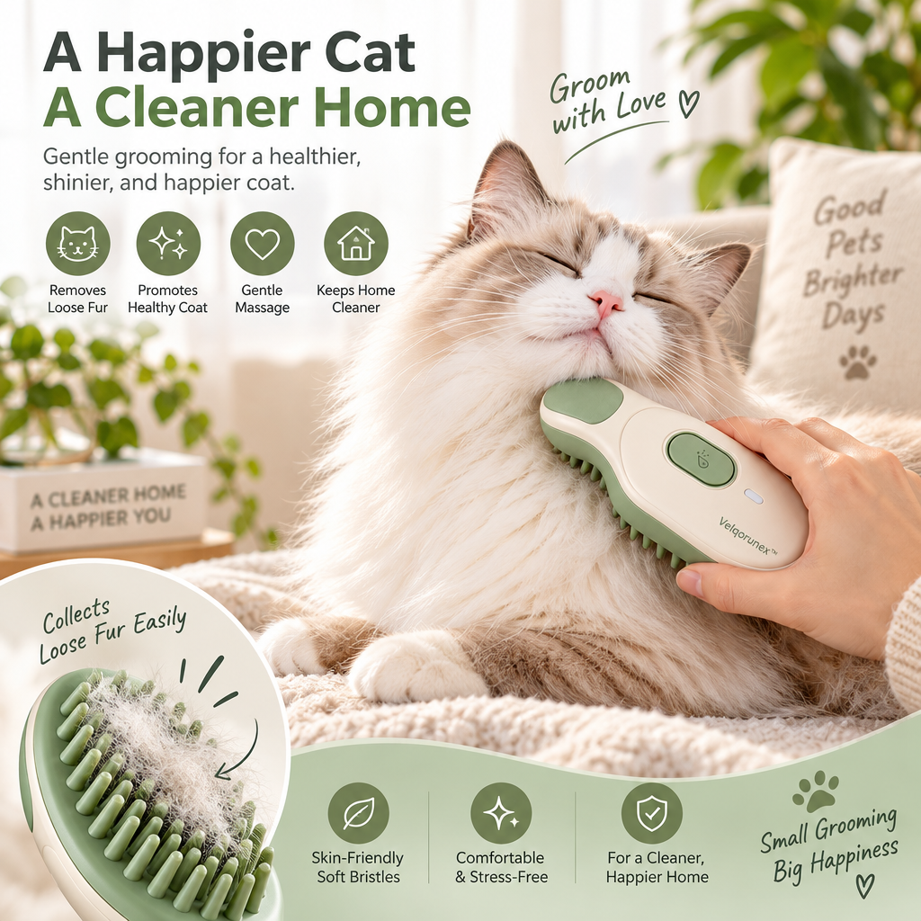 Velqorunex™ Sage Palm Silicone Grooming Brush lifestyle