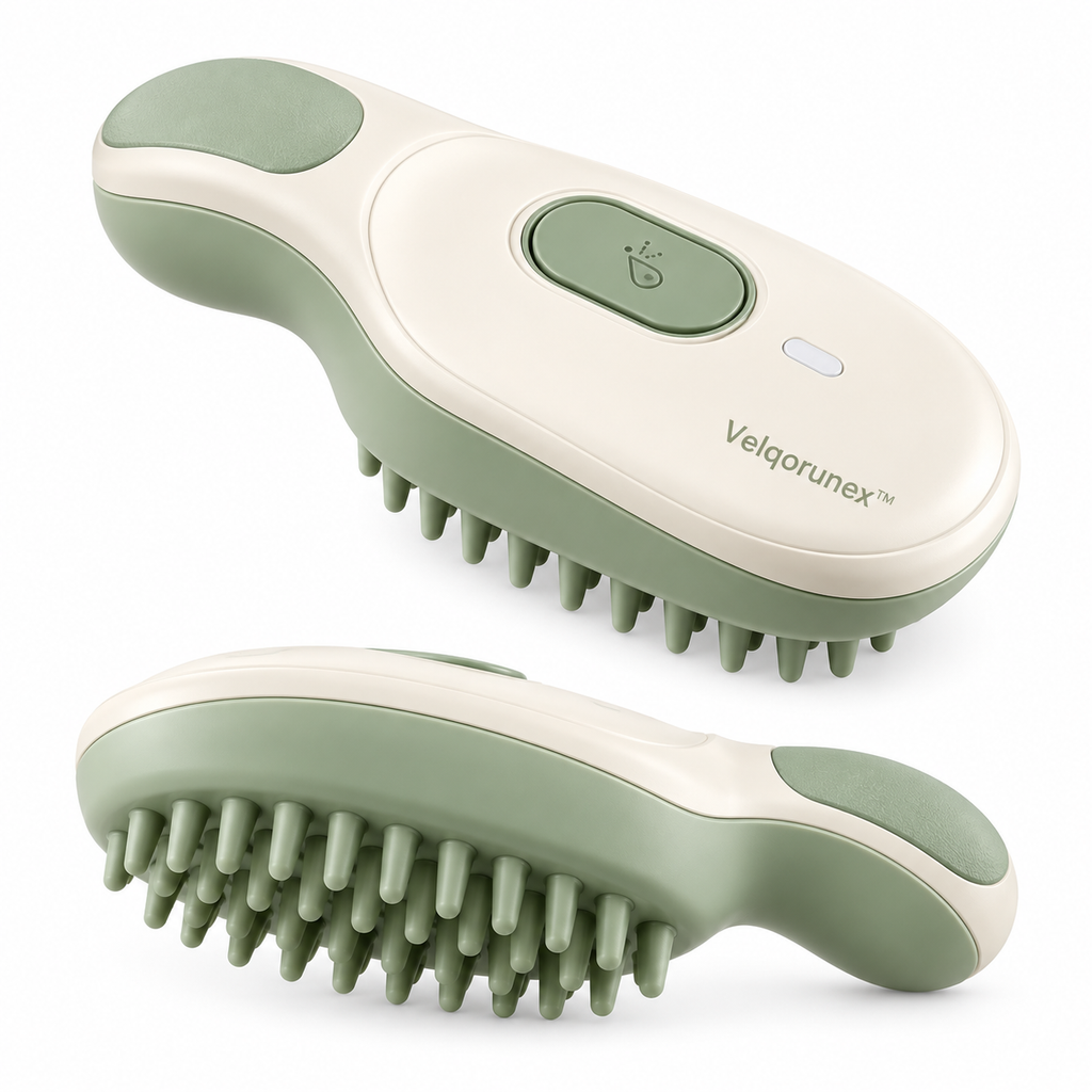 Velqorunex™ Sage Palm Silicone Grooming Brush main