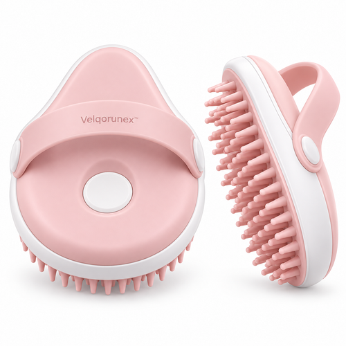 Velqorunex™ Blush Loop Palm Grooming Brush main