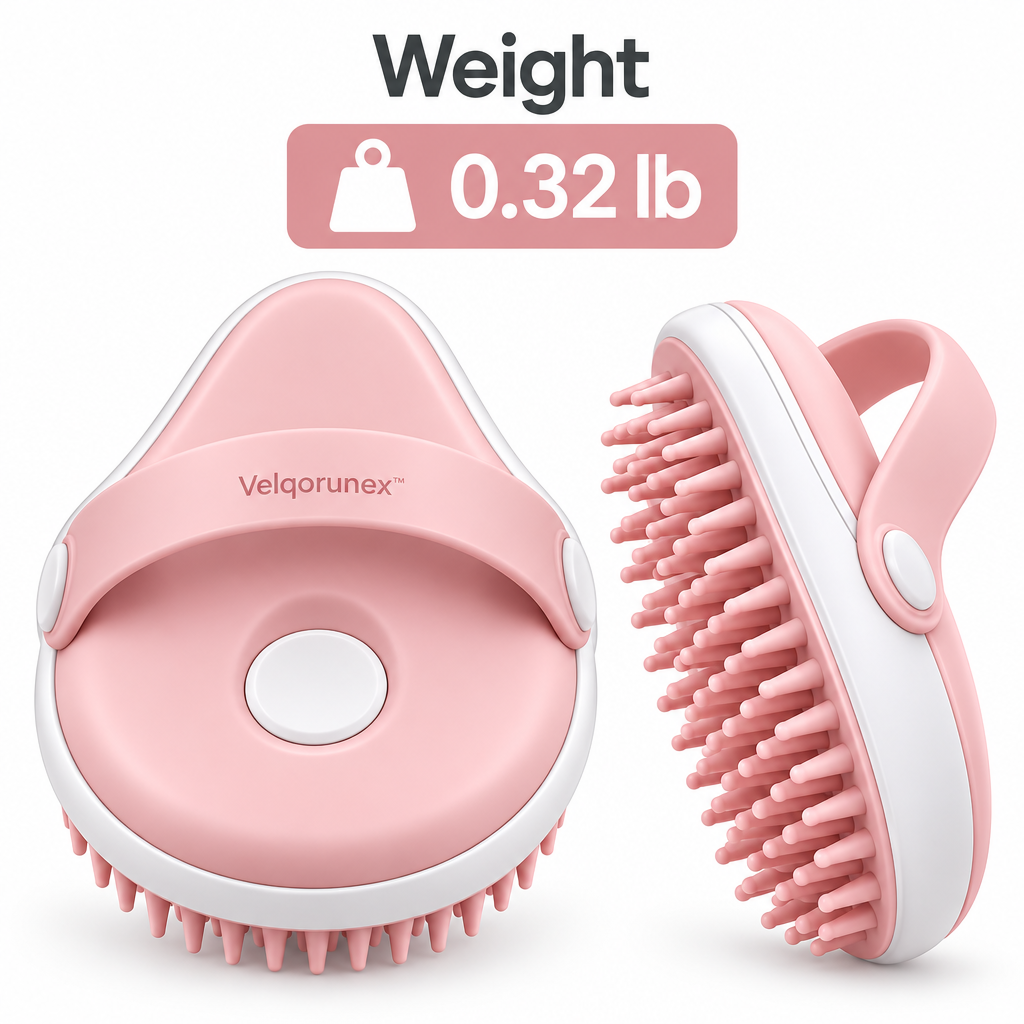 Velqorunex™ Blush Loop Palm Grooming Brush weight