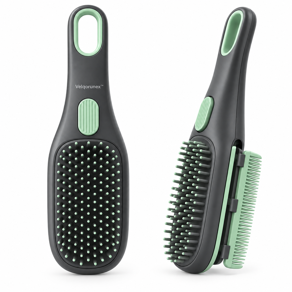 Velqorunex™ Forest Mint Dual-Sided Grooming Brush main