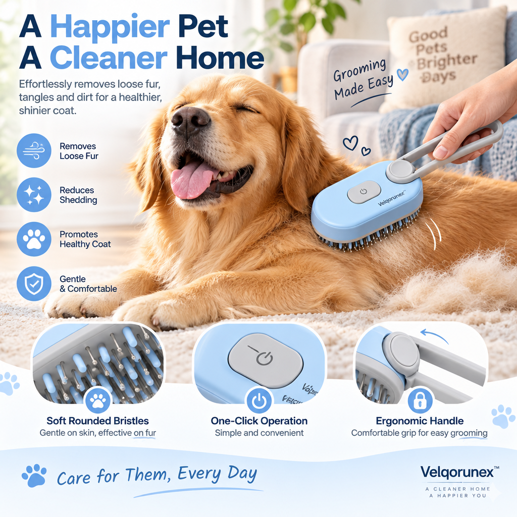 Velqorunex™ Aqua Glide Long-Handle Grooming Brush lifestyle